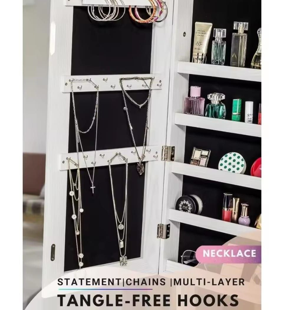 خزانة مجوهرات بمرآة طولية أنيقة | تنظيم مثالي واستخدام عملي Palestine -Global Market