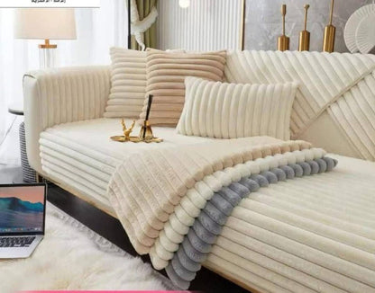 طقم كنب فرو مضلع فاخر - أغطية كنب شتوية دافئة - 5 ألوان عصرية Palestine -Global Market