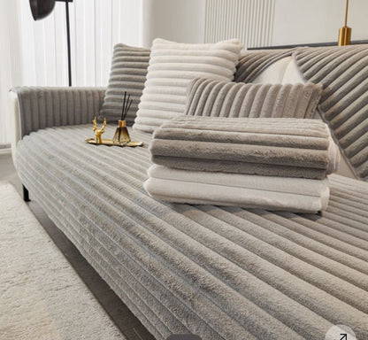 طقم كنب فرو مضلع فاخر - أغطية كنب شتوية دافئة - 5 ألوان عصرية Palestine -Global Market