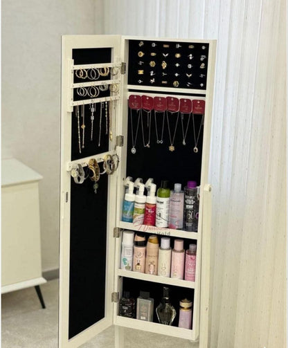 خزانة مجوهرات بمرآة طولية أنيقة | تنظيم مثالي واستخدام عملي Palestine -Global Market