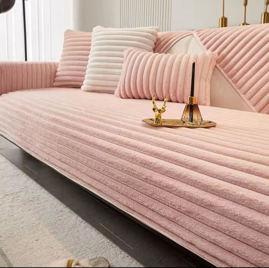 طقم كنب فرو مضلع فاخر - أغطية كنب شتوية دافئة - 5 ألوان عصرية Palestine -Global Market